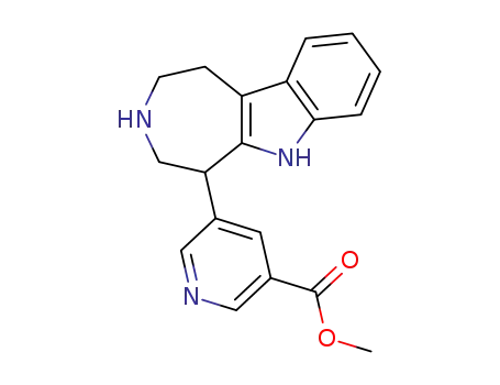 Molecular Structure of 38940-72-6 (3-Pyridinecarboxylic acid, 5-(1,2,3,4,5,6-hexahydroazepino[4,5-b]indol -5-yl)-, methyl ester, (-)-)