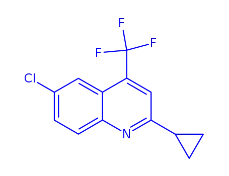 Molecular Structure of 391860-73-4 (Efavirenz Related Compound C (20 mg) (6-chloro-2-cyclopropyl-4-(trifluoromethyl)quinoline))