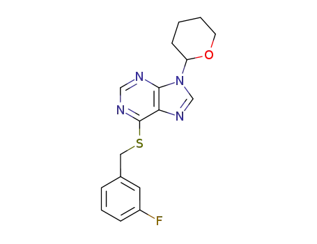 6-[(3- 플루오로 페닐) 메틸 설파 닐] -9- (옥산 -2- 일) 퓨린