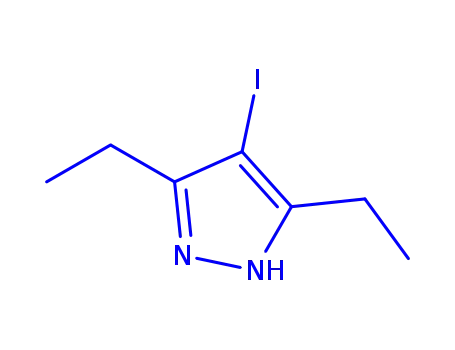 Molecular Structure of 390356-27-1 (3,5-Diethyl-4-iodo-1H-pyrazole)