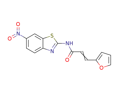 Molecular Structure of 546076-59-9 (6-nitro-[3-(furan-2-yl)-prop-2-eneamido]benzothiazole)