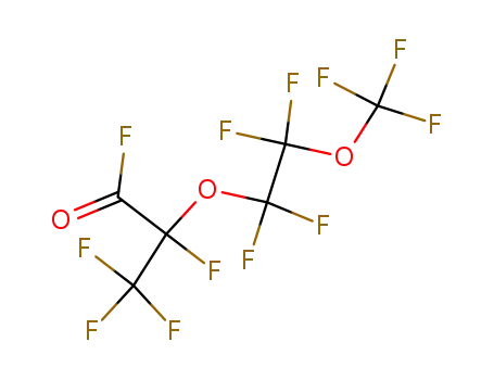 Molecular Structure of 39187-44-5 (2,3,3,3-tetrafluoro-2-[1,1,2,2-tetrafluoro-2-(trifluoromethoxy)ethoxy]propanoyl fluoride)