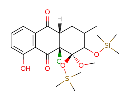 (1R,4aS,9aR)-9a-Chloro-8-hydroxy-1-methoxy-3-methyl-1,2-bis-trimethylsilanyloxy-1,4,4a,9a-tetrahydro-anthraquinone