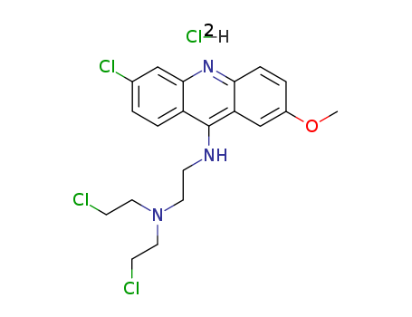 1,2-Ethanediamine,N1,N1-bis(2-chloroethyl)-N2-(6-chloro-2-methoxy-9-acridinyl)-, hydrochloride(1:2) cas  10072-25-0
