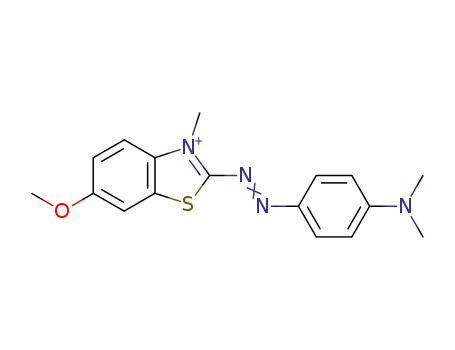 Molecular Structure of 38901-83-6 (2-((4-(Dimethylamino)phenyl)azo)-6-methoxy-3-methylbenzothiazoliumchlo ride)