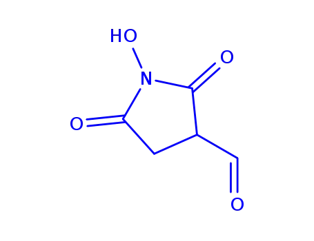 Molecular Structure of 39508-63-9 (3-Pyrrolidinecarboxaldehyde, 1-hydroxy-2,5-dioxo- (9CI))