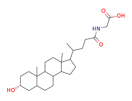 Molecular Structure of 474-74-8 (N-[(3a,5b)-3-hydroxy-24-oxocholan-24-yl]-(9CI) Glycine)