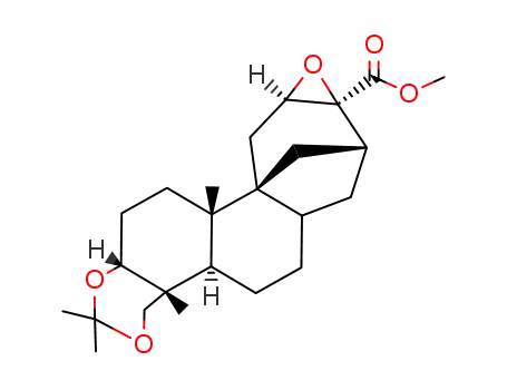 Molecular Structure of 121741-52-4 (methyl 15β,16β-epoxy-3α,18-isopropylidenedioxyaphidicolane-16α-carboxylate)