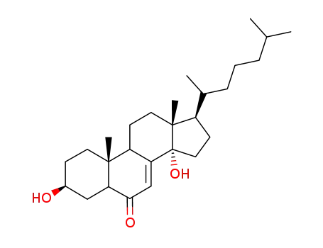 Molecular Structure of 39219-57-3 (3 beta,14 alpha-dihydroxy-5 beta-cholest-7-en-6-one)