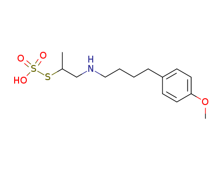 Ethanethiol, 2-(4-(p-methoxyphenyl)butyl)amino-1-methyl-, hydrogen thi osulfate