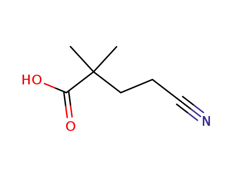 Molecular Structure of 6939-69-1 (4-cyano-2,2-dimethylbutanoic acid)