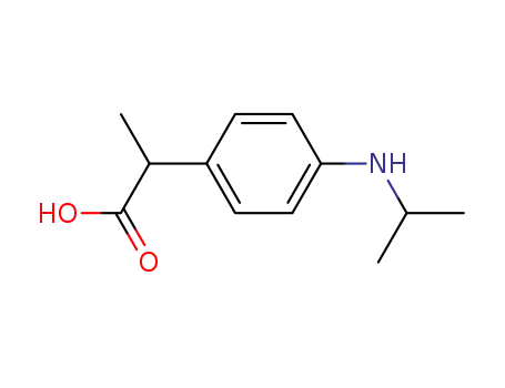 Molecular Structure of 39718-73-5 (Propionic acid, 2-(4-(isopropylamino)phenyl)-)