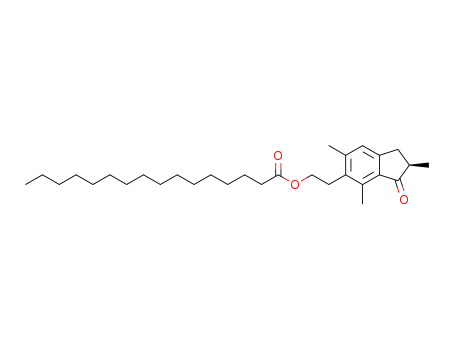 Molecular Structure of 39815-60-6 (2-(2,4,6-trimethyl-3-oxo-2,3-dihydro-1H-inden-5-yl)ethyl hexadecanoate)
