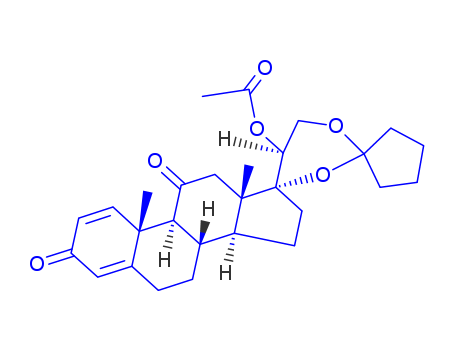 Pregna-1,4-diene-3,11-dione,20-(acetyloxy)-17,21-[cyclopentylidenebis(oxy)]-, (20S)- (9CI)