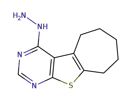 Molecular Structure of 40106-59-0 (4-HYDRAZINO-6,7,8,9-TETRAHYDRO-5H-CYCLOHEPTA[4,5]THIENO[2,3-D]PYRIMIDINE)