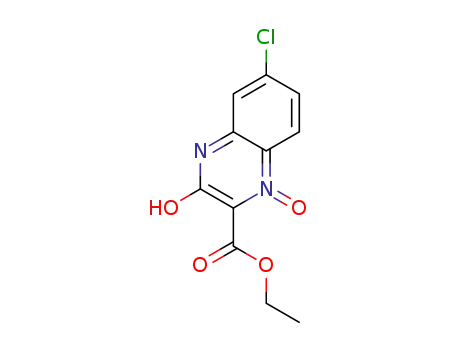 Molecular Structure of 288841-20-3 (6-chloro-2-(ethoxycarbonyl)-3-hydroxyquinoxaline-1-oxide)