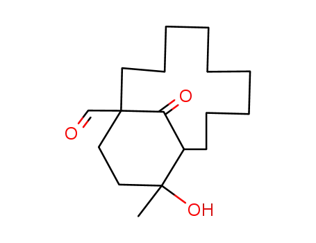 1-Formyl-12-hydroxy-12-methyl-bicyclo<9,3,1>pentadecan-15-on