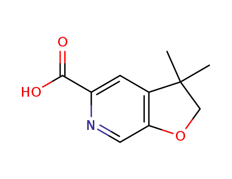 Molecular Structure of 478148-68-4 (3,3-dimethyl-2,3-dihydrofuro[2,3-c]pyridine-5-carboxylic acid)