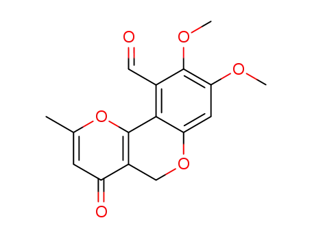 8,9-dimethoxy-2-methyl-4-oxo-4H,5H-pyrano<3,2-c><1>-benzopyran-10-carbaldehyde