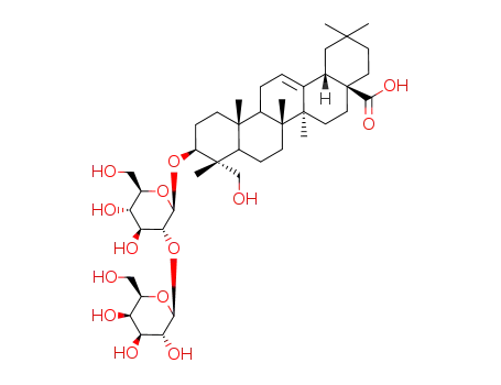 Molecular Structure of 139953-22-3 (Olean-12-en-28-oicacid, 3-[(2-O-b-D-glucopyranosyl-b-D-galactopyranosyl)oxy]-23-hydroxy-,(3b,4a)- (9CI))