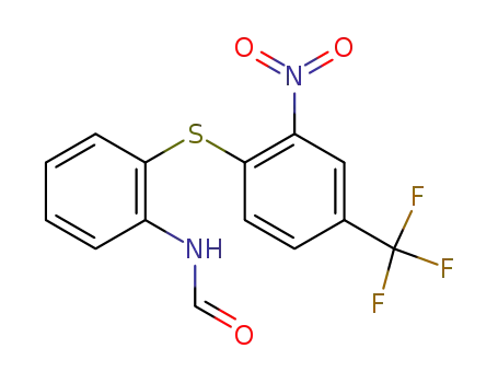 Molecular Structure of 7641-28-3 (N-(2-{[2-nitro-4-(trifluoromethyl)phenyl]sulfanyl}phenyl)formamide)