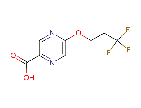 Molecular Structure of 1072855-47-0 (5-(3,3,3-trifluoropropoxy)pyrazine-2-carboxylic acid)