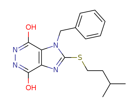 1H-Imidazo[4,5-d]pyridazine-4,7-dione,5,6-dihydro-2-[(3-methylbutyl)thio]-1-(phenylmethyl)- cas  4846-44-0