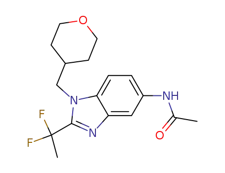 N-[2-(1,1-difluoroethyl)-1-(tetrahydro-2H-pyran-4-ylmethyl)-1H-benzimidazol-5-yl]acetamide