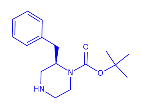 Molecular Structure of 947684-78-8 ((R)-1-BOC-2-BENZYLPIPERAZINE)