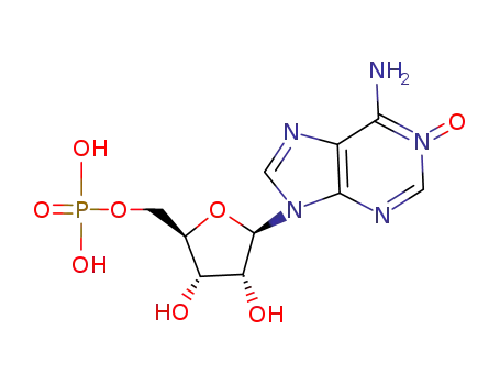 Molecular Structure of 4061-78-3 (6-amino-1-oxo-9-(5-O-phosphonopentofuranosyl)-6,9-dihydro-1H-purin-1-ium)