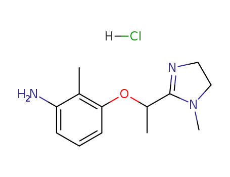 Molecular Structure of 97817-78-2 (3-[1-(1-methyl-4,5-dihydro-1H-imidazol-2-yl)ethoxy]-2-methylbenzenamine hydrochloride)