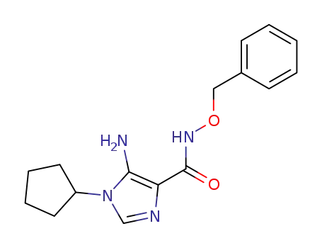 Molecular Structure of 40281-71-8 (5-amino-N-(benzyloxy)-1-cyclopentyl-1H-imidazole-4-carboxamide)