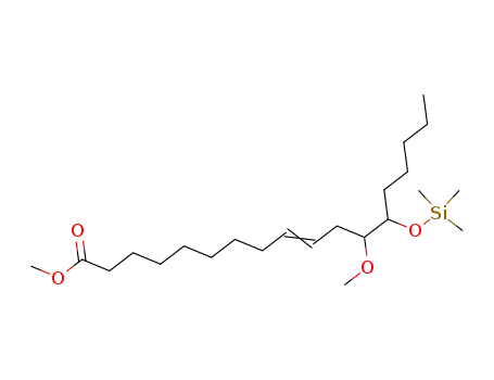 Molecular Structure of 40707-93-5 (12-Methoxy-13-[(trimethylsilyl)oxy]-9-octadecenoic acid methyl ester)