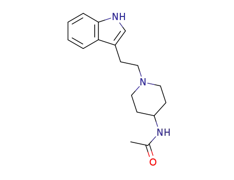 Molecular Structure of 4077-19-4 (N-{1-[2-(1H-indol-3-yl)ethyl]piperidin-4-yl}acetamide)