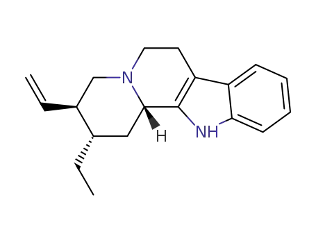 Molecular Structure of 483-23-8 (Indolo[2,3-a]quinolizine,3-ethenyl-2-ethyl-1,2,3,4,6,7,12,12b-octahydro-, (2S,3R,12bS)-)
