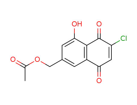 Molecular Structure of 152039-18-4 (2-(Acetoxymethyl)-6-chloro-4-hydroxy-5,8-naphthalenedione)