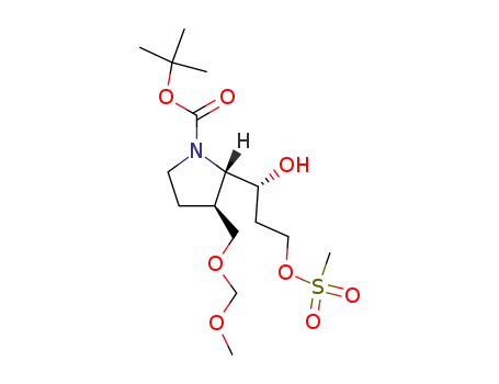 (2S,3S)-1-(tert-butoxycarbonyl)-2-<(R)-1-hydroxy-3-(methylsulfonyloxy)propyl>-3-(methoxymethoxymethyl)pyrrolidine