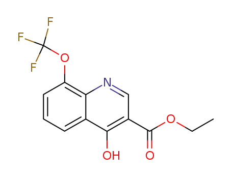 Molecular Structure of 40516-39-0 (4-Hydroxy-8-trifluoromethoxyquinoline-3-carboxylic acid ethyl ester)