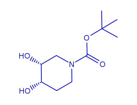 Molecular Structure of 951766-53-3 ((3R,4S)-1-tert-butoxycarbonyl-3,4-dihydroxypiperidine)