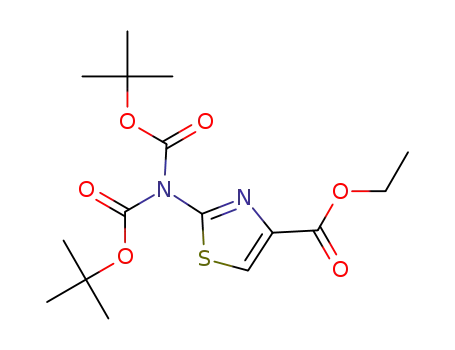 Molecular Structure of 930303-58-5 (2-(di-tert-butoxycarbonyl)amino-thiazole-4-carboxylic acid ethyl ester)
