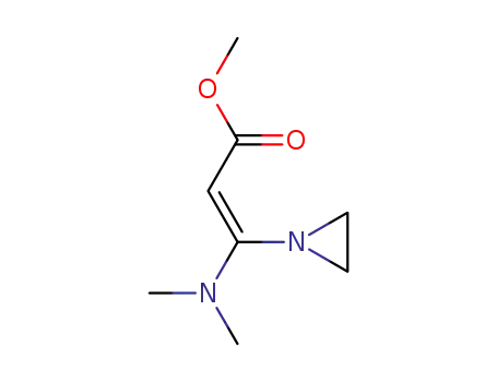 Molecular Structure of 49582-44-7 (3-(1-Aziridinyl)-3-(dimethylamino)propenoic acid methyl ester)