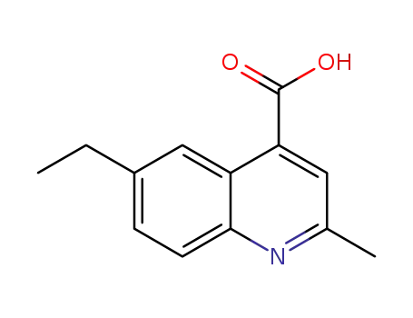 Molecular Structure of 590376-60-6 (4-Quinolinecarboxylicacid,6-ethyl-2-methyl-(9CI))