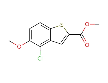 Molecular Structure of 41280-83-5 (methyl 4-chloro-5-methoxy-benzothiophene-2-carboxylate)