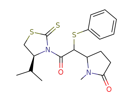 3-(2-(1-methyl-5-oxo-2-pyrrolidinyl)(phenylthio)acetyl)-4(S)-isopropyl-1,3-thiazolidine-2-thione