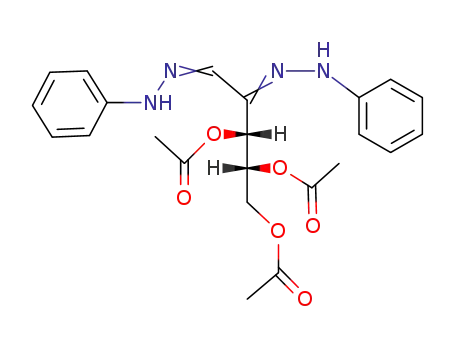 Molecular Structure of 4092-28-8 (tri-<i>O</i>-acetyl-<i>aldehydo</i>-<i>keto</i>-DL-<i>threo</i>-[2]pentosulose-bis-phenylhydrazone)