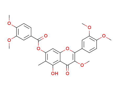 2-(3,4-dimethoxy-phenyl)-5-hydroxy-3-methoxy-6-methyl-7-veratroyloxy-chromen-4-one