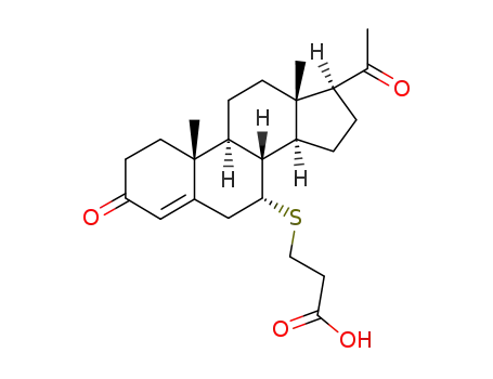 Molecular Structure of 40845-01-0 (7-(carboxyethylthio)progesterone)
