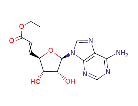 9-(ethyl 5,6-dideoxy-β-D-ribo-hept-5-enofuranosyluronate)adenine