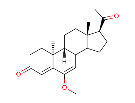 Molecular Structure of 4136-08-7 ((9beta,10alpha)-6-methoxypregna-4,6-diene-3,20-dione)