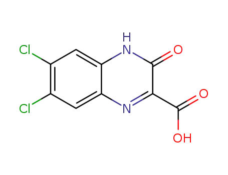 Molecular Structure of 75294-00-7 (6,7-dichloro-3-hydroxy-2-quinoxalinecarboxylic acid)